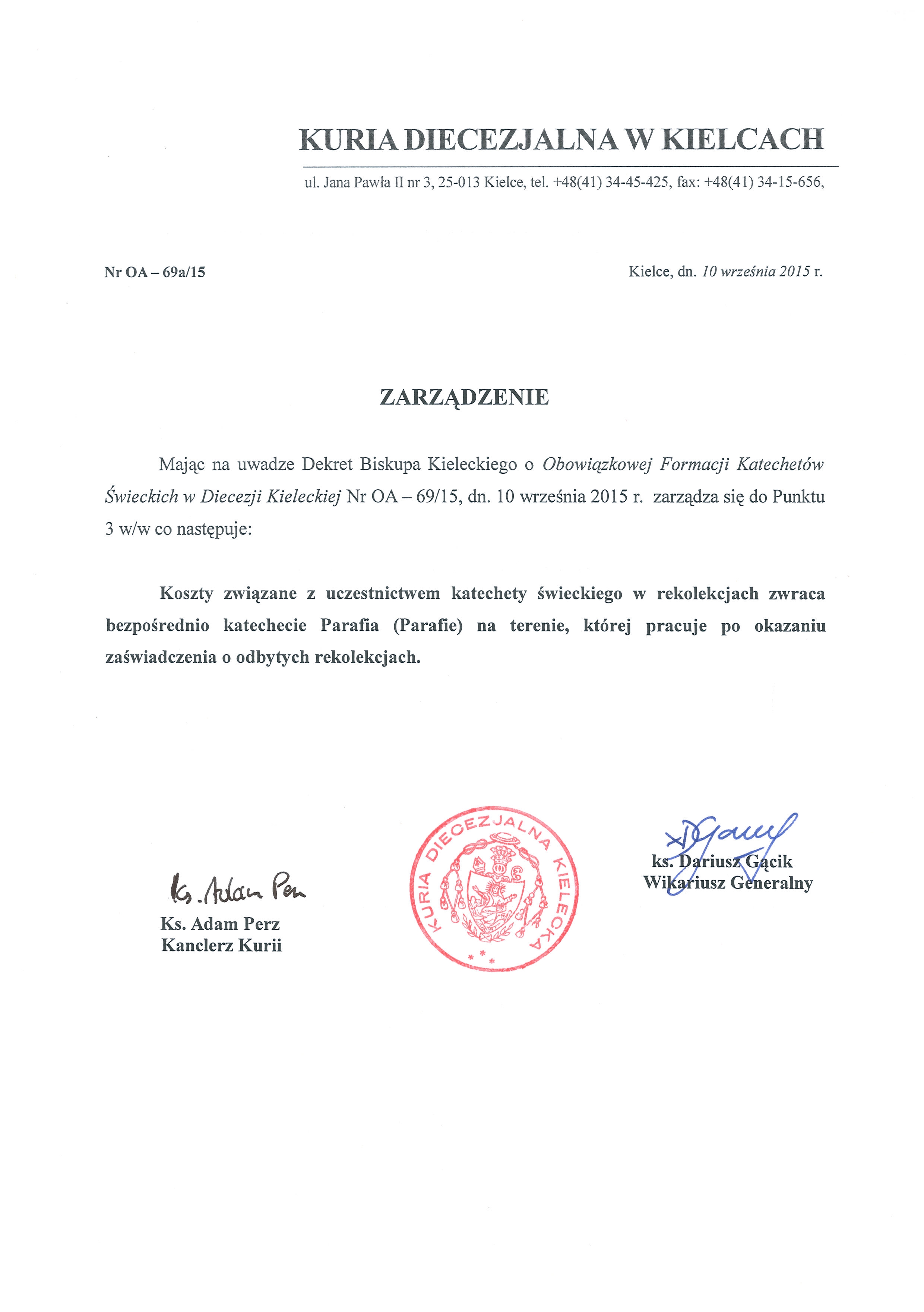 Opinia Katechety O Uczniu Przykład Dekret o formacji katechetów